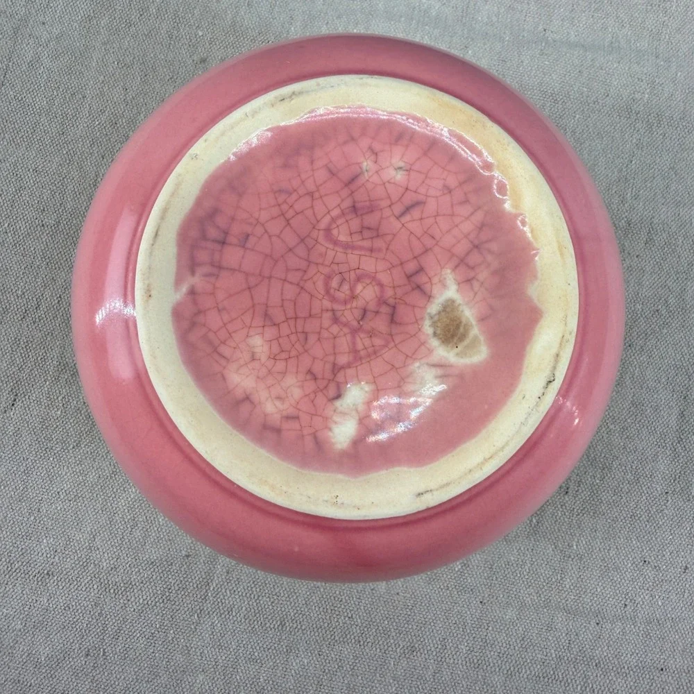 Vintage‎ Sevilla USA Pink Pottery Cookie Jar Base Art Deco Cameron Clay
